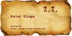 Keler Kinga névjegykártya